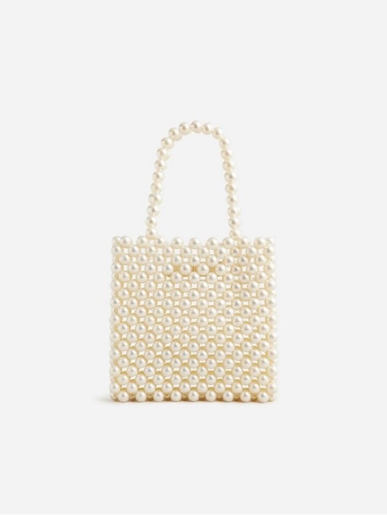 J. Crew Handbags - J. Crew Pearl Beaded Mini Bag - Cream